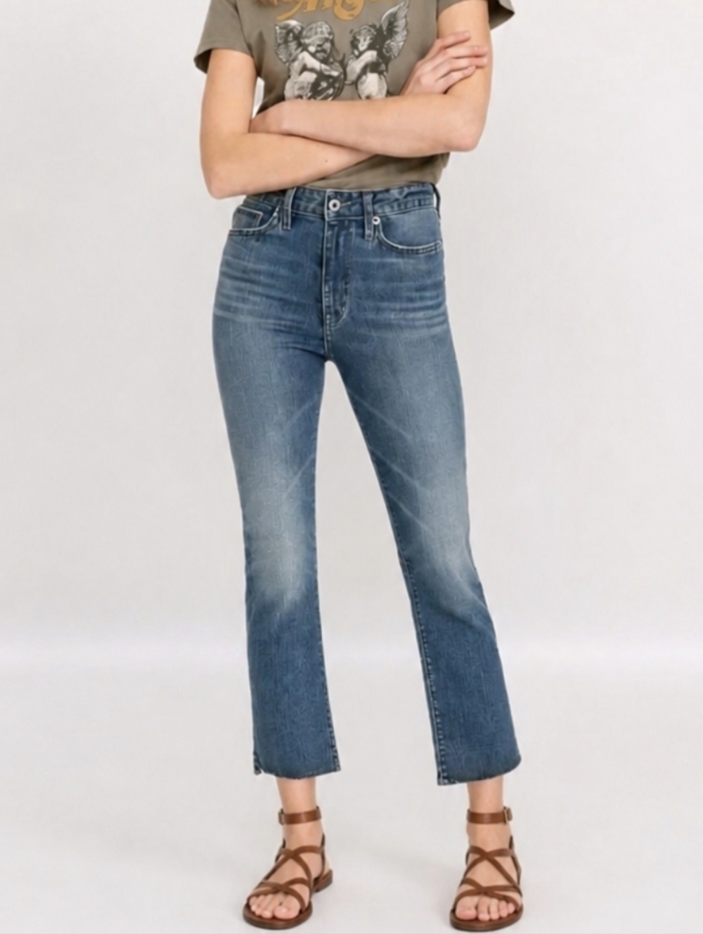 Morrison The Starlet Cropped Jeans Raw Hem Denim Boho Grunge Sz 31 NEW $148